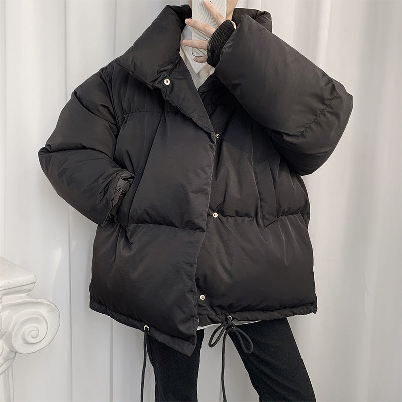 Standing Collar Single Breasted Cotton Jacket Male