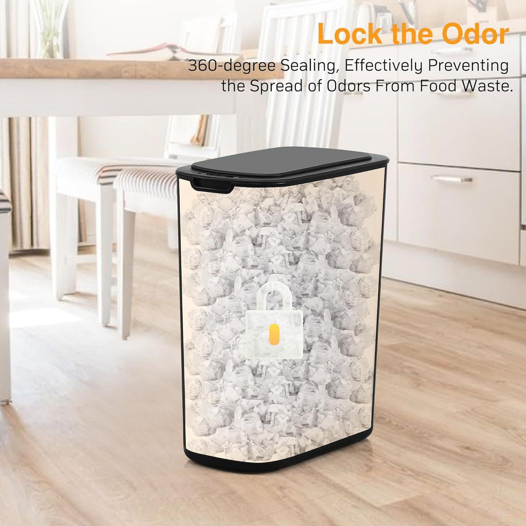 2 Pack 3.2 Gallon Automatic Touchless Garbage Can, Small Motion Sensor Smart Trash Can, Slim Waterproof Trash Bin for Bedroom, Bathroom, kitchen, Office, Living Room, Black EasyOptionXY LLC