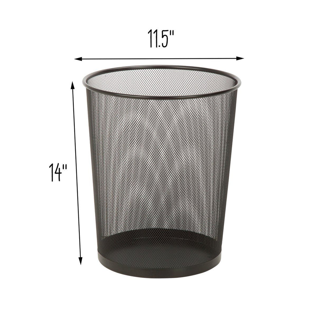 Honey Can Do 4.75 Gallon Trash Can, Round Mesh Metal Office Trash Can, Black EasyOptionXY LLC
