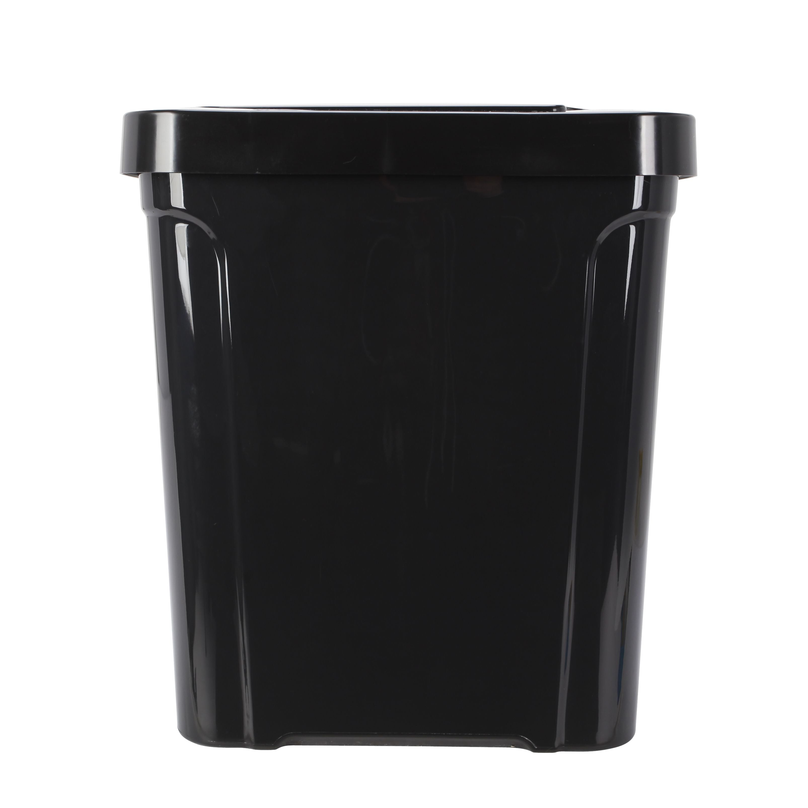 Mainstays 7.6 gal Plastic Touch Top Lid Kitchen Trash Can, Black