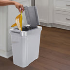 Mainstays 7.6 gal Plastic Touch Top Lid Kitchen Trash Can, Black