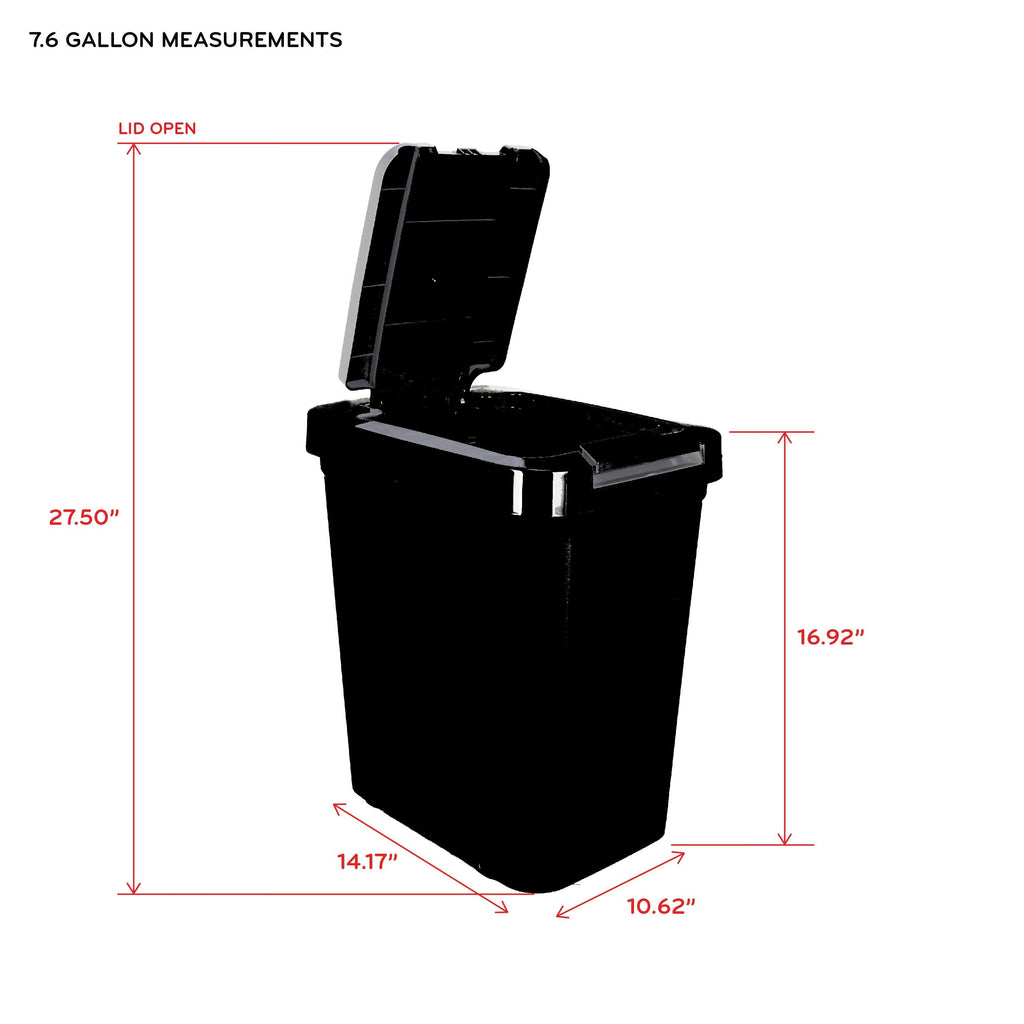 Mainstays 7.6 gal Plastic Touch Top Lid Kitchen Trash Can, Black