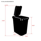 Mainstays 7.6 gal Plastic Touch Top Lid Kitchen Trash Can, Black