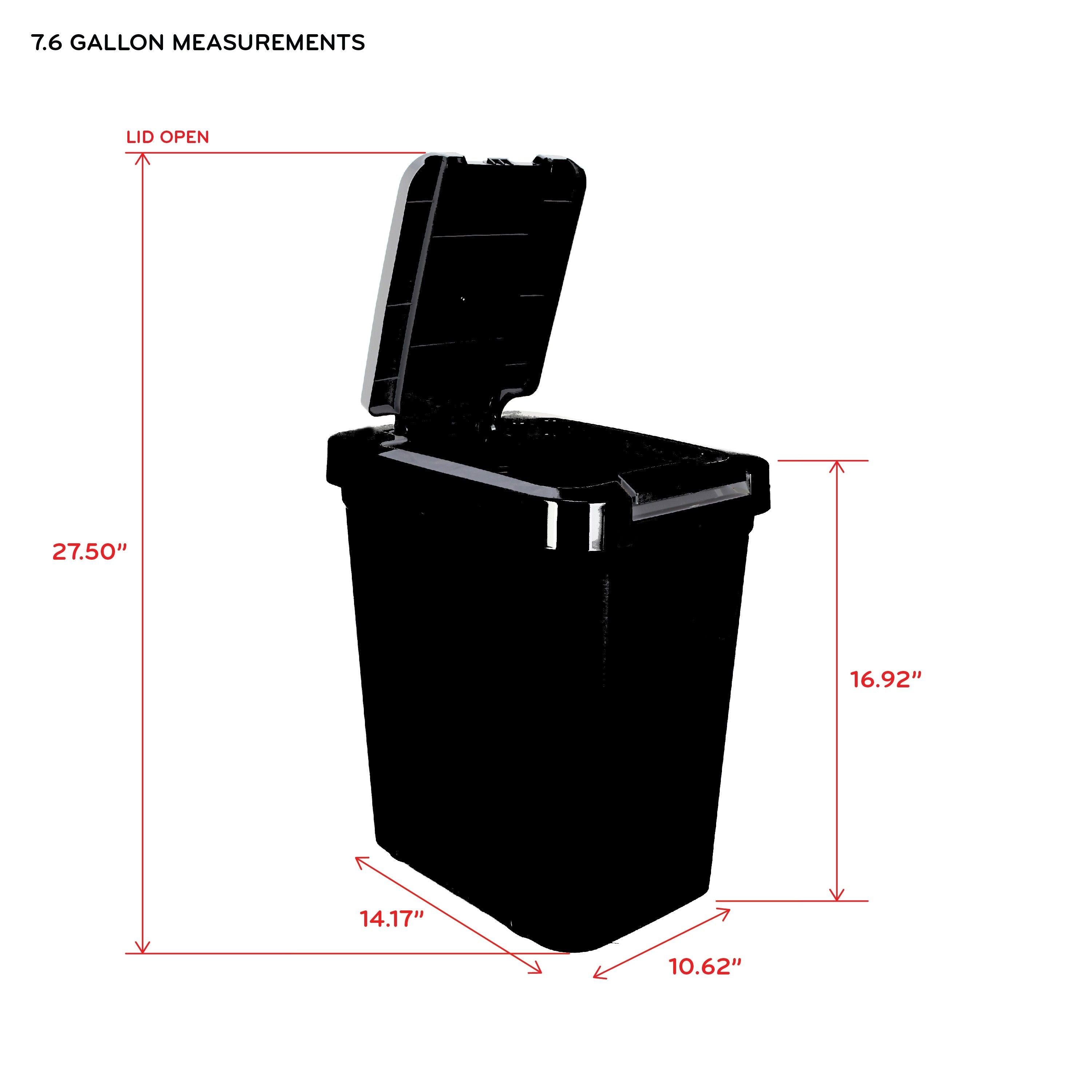 Mainstays 7.6 gal Plastic Touch Top Lid Kitchen Trash Can, Black