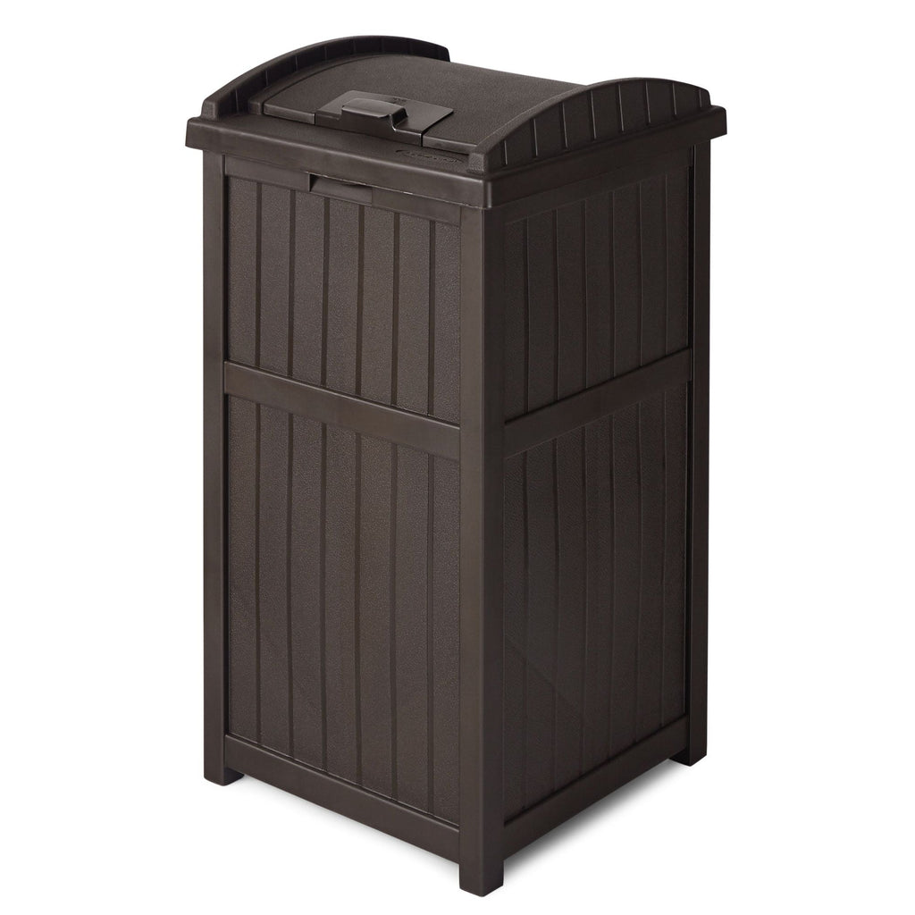 Suncast 33-Gallon Capacity Outdoor Garbage Can Hideaway with Secure Lid, Java Brown EasyOptionXY LLC