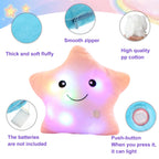 Twinkle Star Plush Pillow, LED Night Light Glowing Cushion, Creative Stuffed Toys Birthday Christmas Gifts for Kids Toddlers, Pink EasyOptionXY LLC