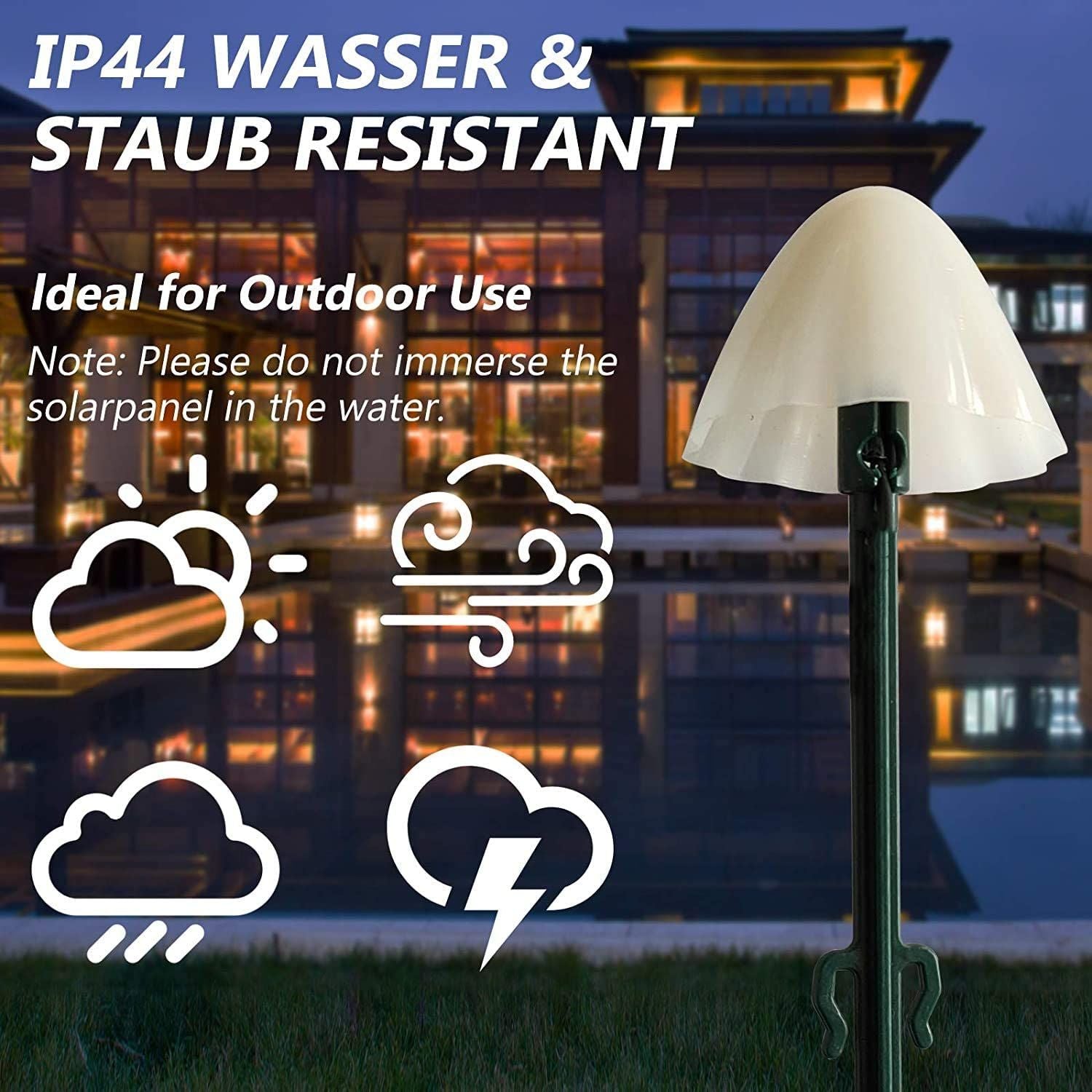 Solar Mushroom Lights, 24FT 12 LED Solar String Lights Outdoor, Waterproof Solar Mushroom Lamp for Yard Patio Decor (Warm White) EasyOptionXY LLC