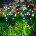 2 Pack Solar Grden Lights, Outdoor Solar Cherry Blossom Lights, Decorative 20 LED Fairy Lights for Pathway Patio Yard Deck Decoration
