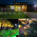 2 Pack Solar Grden Lights, Outdoor Solar Cherry Blossom Lights, Decorative 20 LED Fairy Lights for Pathway Patio Yard Deck Decoration