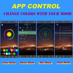 Multi-Color Strip Lights with App Control, Smart Interior 48 LED Car Lights with Music Mode, Under Dash Interior Lights for Cars, SUVs, DC 12V, 4 Pcs EasyOptionXY LLC