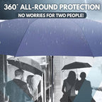 Automatic Folding Umbrella with LED Flashlight Handle, Travel Umbrella with 10 Ribs, Compact Umbrella for Kids Adults (Blue) EasyOptionXY LLC