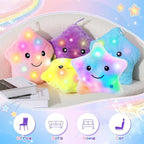 Twinkle Star Plush Pillow, LED Night Light Glowing Cushions, Creative Stuffed Toys Birthday Christmas Gifts for Kids Toddlers, White EasyOptionXY LLC