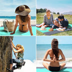 Beach Blanket, 83" x 78" Waterproof Sand Free Beach Mat for 4-7 Persons, Outdoor Picnic Blanket for Travel, Camping, Hiking (Green) EasyOptionXY LLC