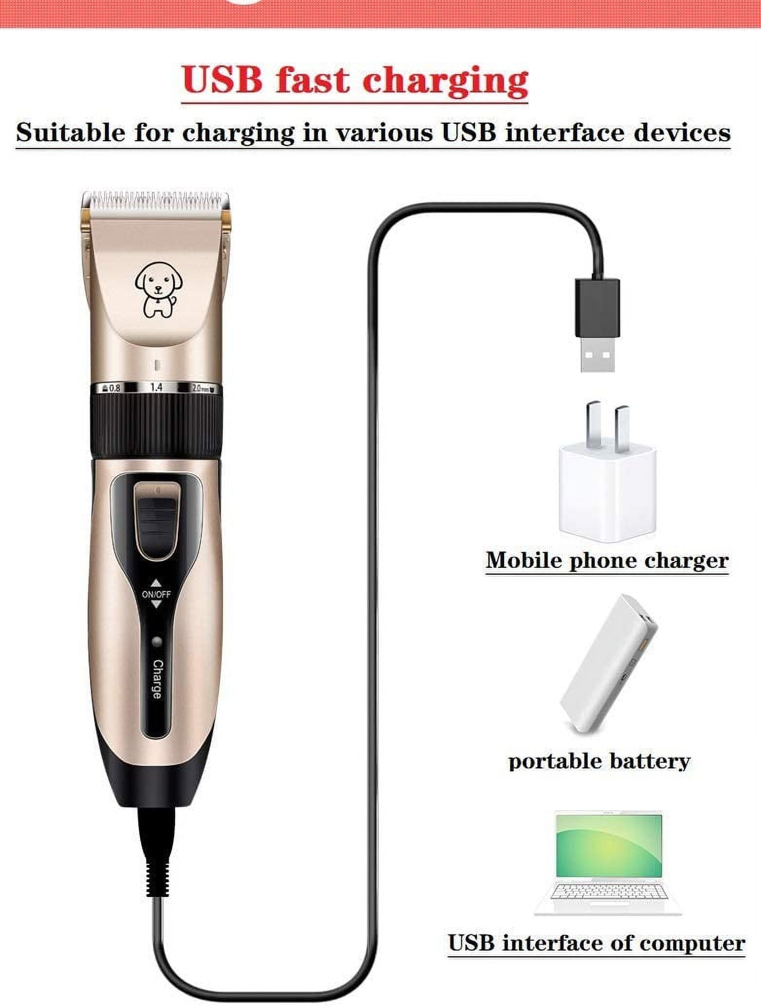 Pet Shaver Clippers, Low Noise Dog Clippers, Electric Quiet Hair Clipper Trimmer, Cordless Dog Grooming Kit for Dogs Cats Pets EasyOptionXY LLC