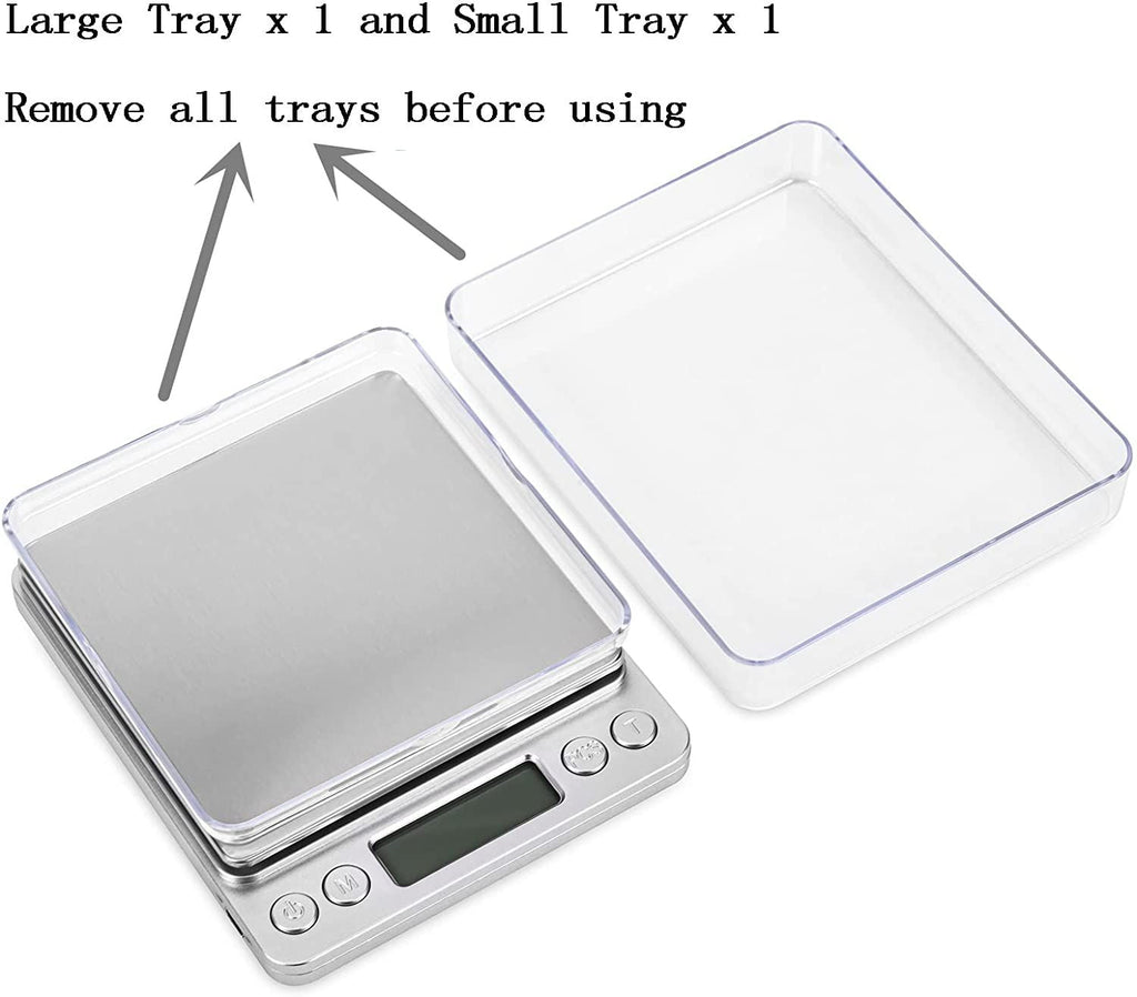 Digital Kitchen Scale, 500g x 0.01g Gram Scale, Cooking Food Scale with LCD Display, Small Pocket Scale with 2 Trays for Baking, Jewelry, Herbs, Seasoning EasyOptionXY LLC