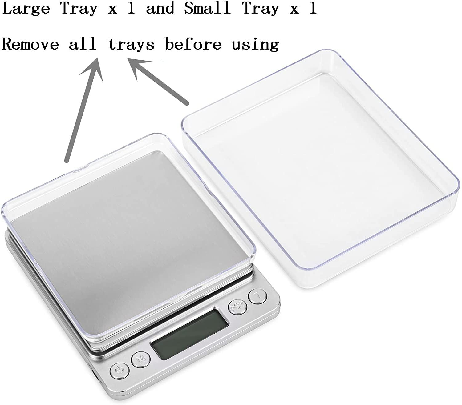 Digital Kitchen Scale, 500g x 0.01g Gram Scale, Cooking Food Scale with LCD Display, Small Pocket Scale with 2 Trays for Baking, Jewelry, Herbs, Seasoning EasyOptionXY LLC
