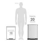 Qualiazero 20 Gallon Trash Can, Stainless Steel Step On Kitchen Trash Can, Silver EasyOptionXY LLC