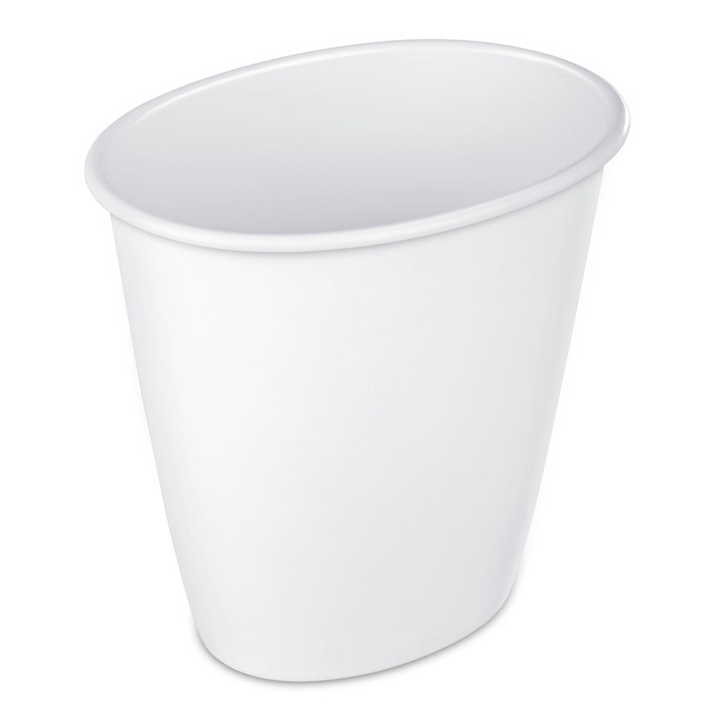 Sterilite 1.5 Gallon Oval Vanity Trash Can, Plastic, Bathroom, White EasyOptionXY LLC