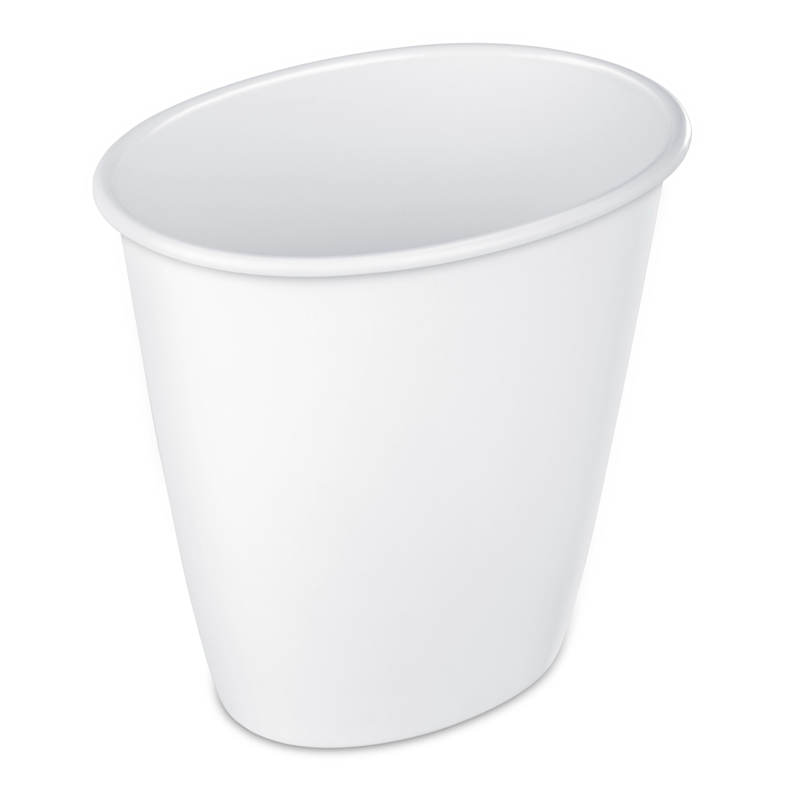 Sterilite 1.5 Gallon Oval Vanity Trash Can, Plastic, Bathroom, White EasyOptionXY LLC