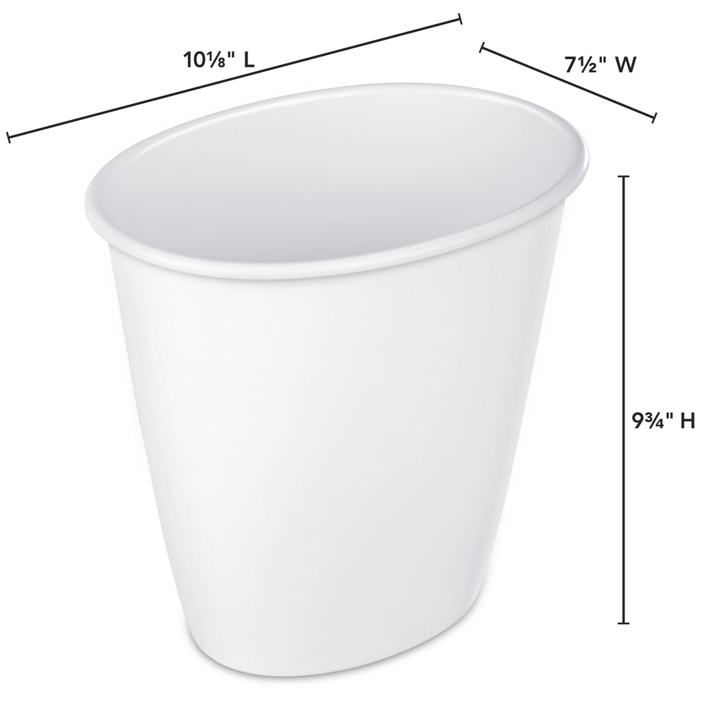 Sterilite 1.5 Gallon Oval Vanity Trash Can, Plastic, Bathroom, White EasyOptionXY LLC
