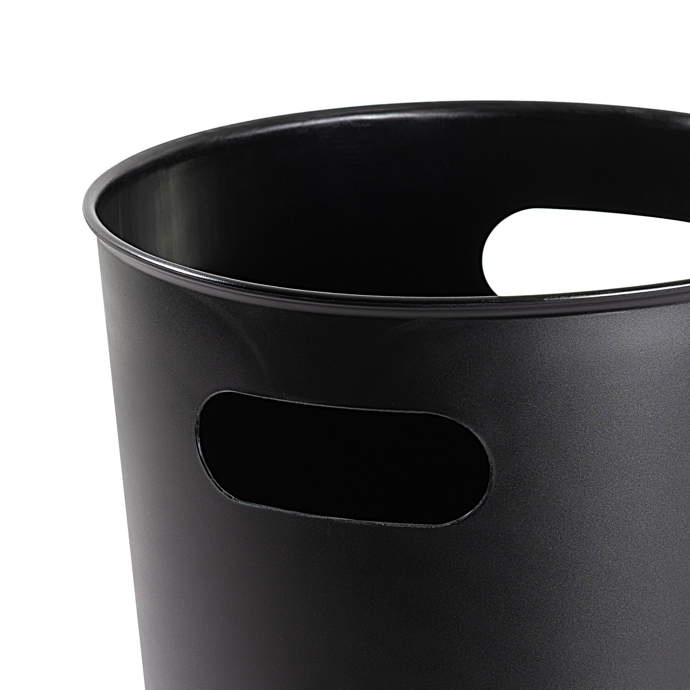 Mainstays Basic Plastic 2.64 Gallon Wastebasket in Rich Bla ck for Bathroom, Bedroom or Office EasyOptionXY LLC