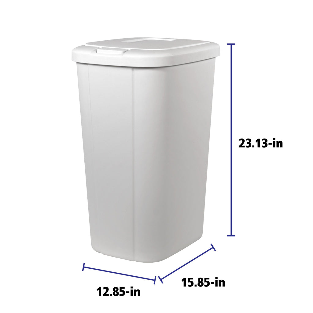 Hefty 13.3 Gallon Trash Can, Plastic Touch Top Kitchen Trash Can, White EasyOptionXY LLC