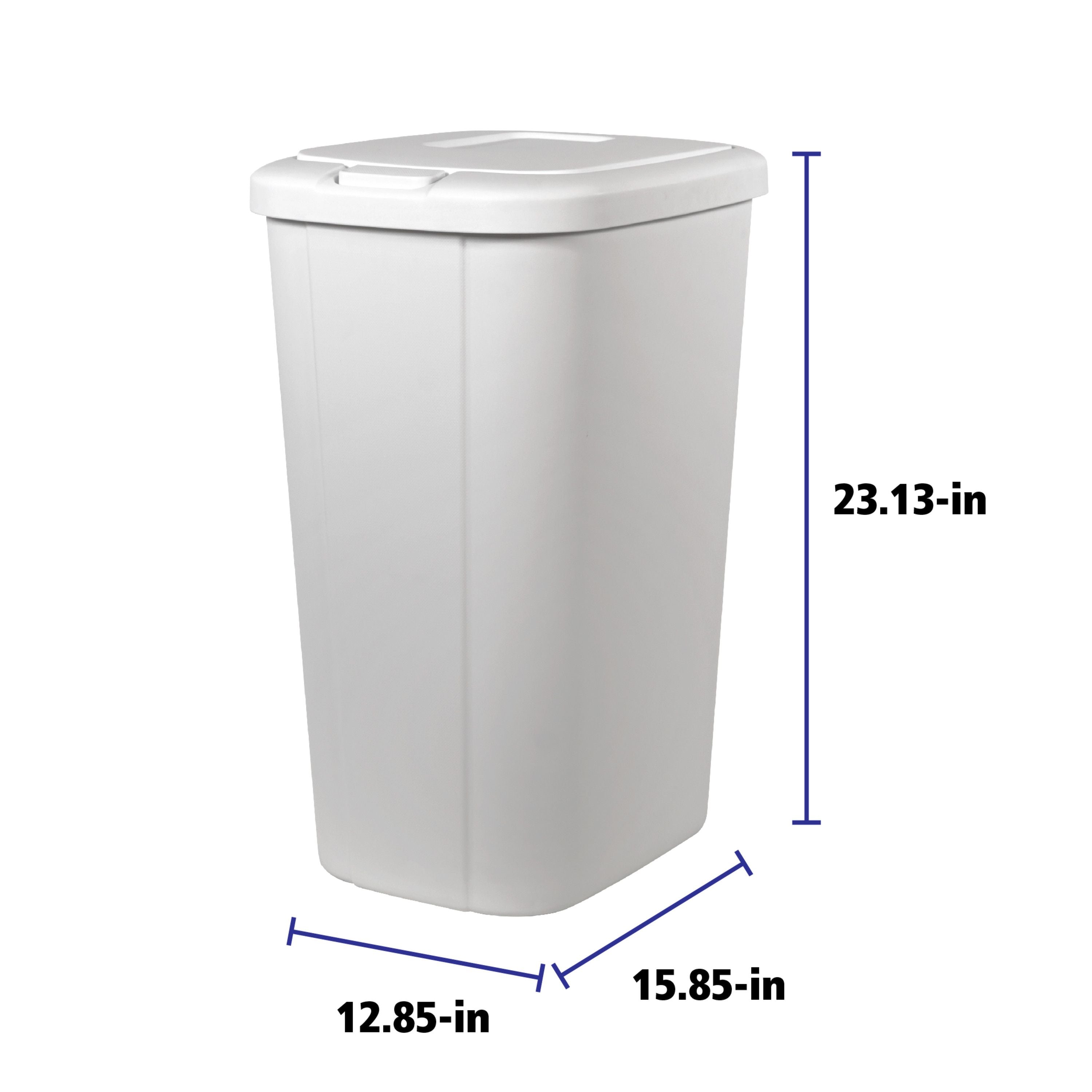 Hefty 13.3 Gallon Trash Can, Plastic Touch Top Kitchen Trash Can, White EasyOptionXY LLC