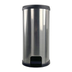 Mainstays 7.9 Gallon Trash Can, Plastic Round Step Kitchen Trash Can, Silver