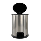 Mainstays 1.5 Gallon Trash Can, Plastic Round Step Bathroom Trash Can, Silver EasyOptionXY LLC