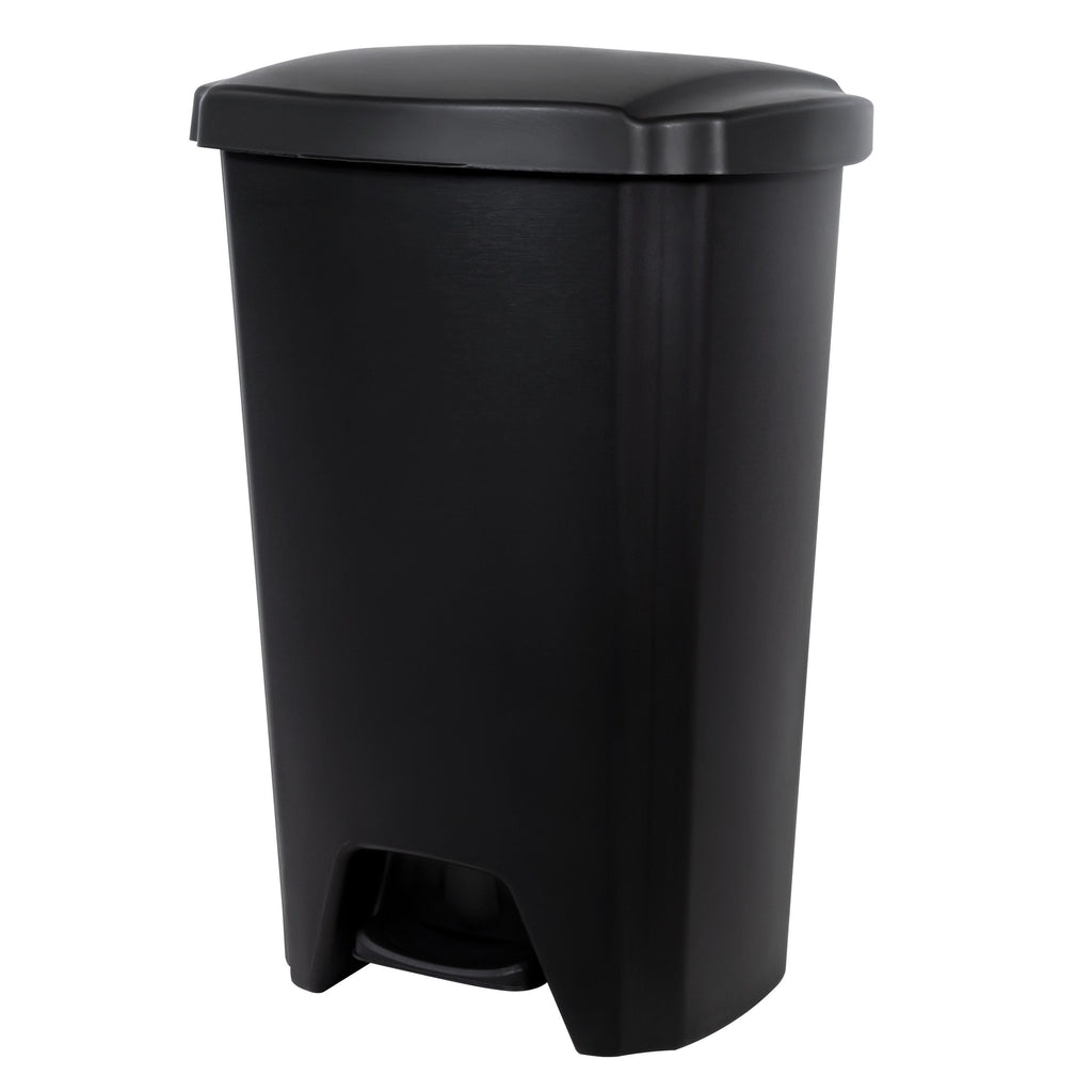 Hefty 12.1 Gallon Trash Can, Plastic Step On Kitchen Trash Can, Black EasyOptionXY LLC