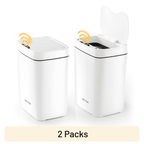 PrettyCare 2 Pcs Smart Automatic Touchless Trash Can with Lid,3.6 Gallon Slim Garbage Bin Waste Basket for Kitchen,Living Room,Bedroom, Bathroom, Office,White,GC01 EasyOptionXY LLC
