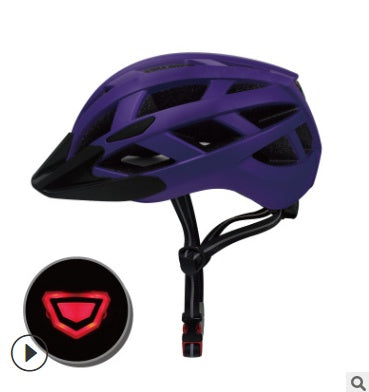 Male and female one-piece bicycle riding helmet with light Lootquake LLC