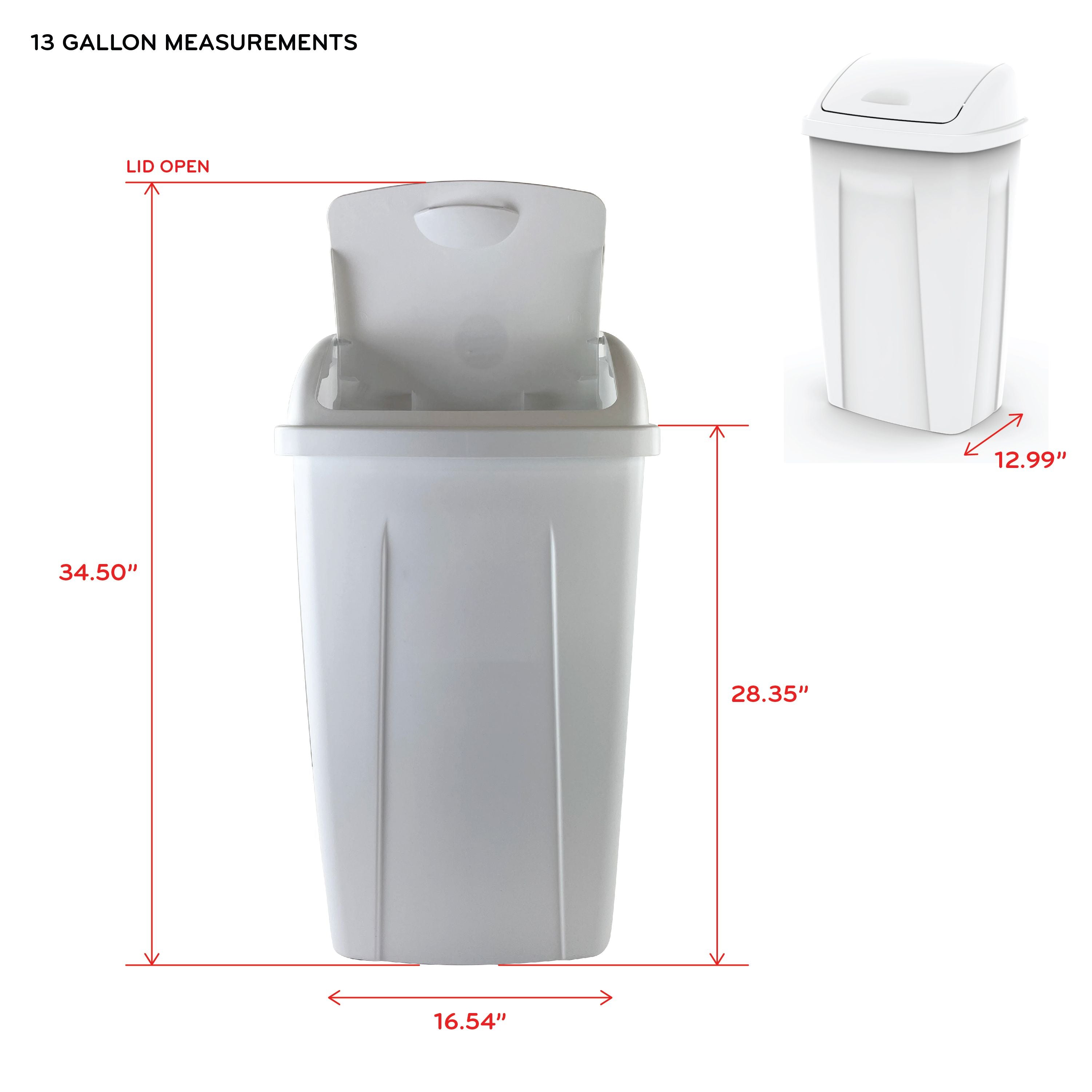 Mainstays 13 gal Plastic Swing Top Lid Kitchen Garbage Trash Can, Black EasyOptionXY LLC