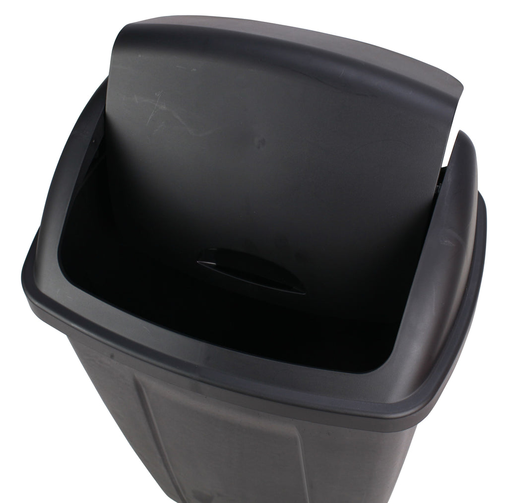 Mainstays 13 gal Plastic Swing Top Lid Kitchen Garbage Trash Can, Black EasyOptionXY LLC