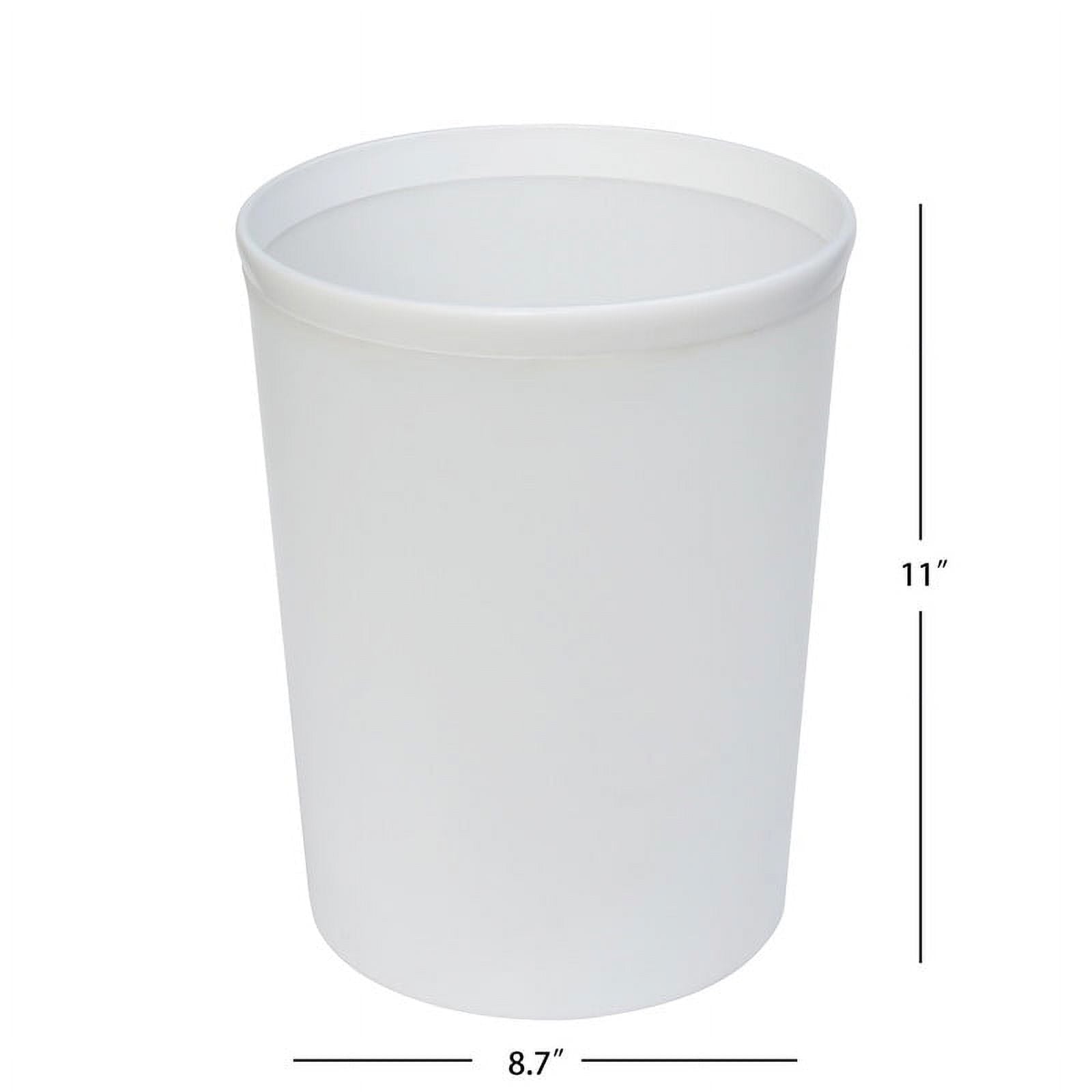 Mainstays Frosted Plastic Bathroom White Wastebasket, 2.1 gal