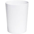 Bath Bliss 10 Liter Hammered Textured Plastic Bathroom Trash Can in White EasyOptionXY LLC