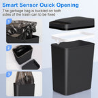 Clackibukvyz 2.5 Gallon Automatic Trash Can, Black, 1 Pack EasyOptionXY LLC
