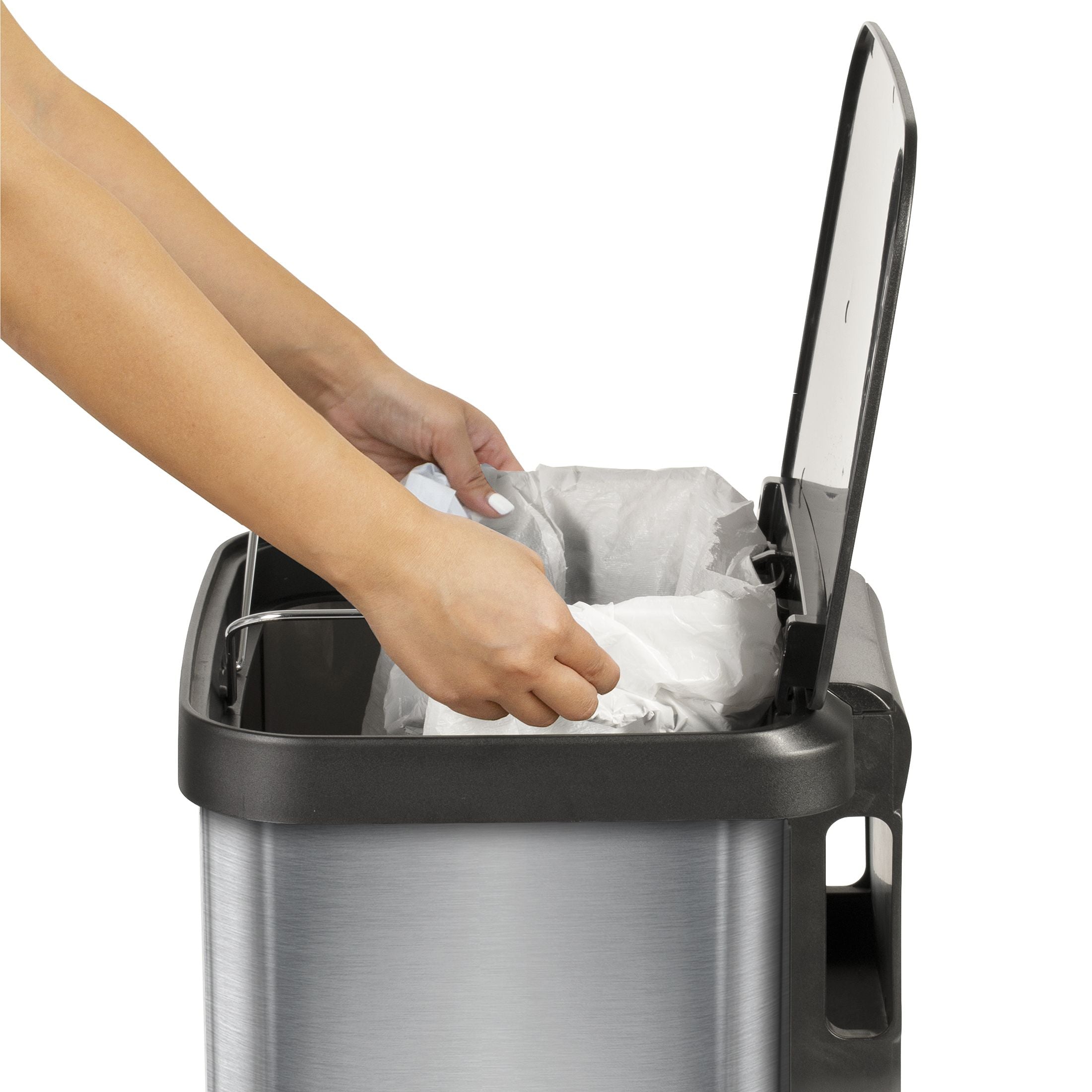 Glad 20 Gallon Stainless Steel Step on Kitchen Trash Can EasyOptionXY LLC