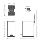 Qualiazero 2.6 Gallon Trash Can, Stainless Steel Step On Bathroom Trash Can, Silver EasyOptionXY LLC