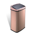 Nine Stars Motion Sensor Rectangular Kitchen Garbage Can, Gold Stainless Steel, 13.2 gal EasyOptionXY LLC