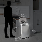 iTouchless SoftStep 13.2 Gallon Step Pedal Garbage Can, Stainless Steel, 50 Liter, Kitchen Trash Bin EasyOptionXY LLC