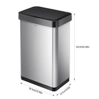 EKO Essentials 13.2 Gallon/50 Liter Horizon Lite Stainless Steel Sensor Trash Can