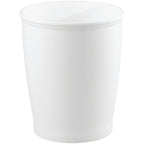 iDesign White Kent Wastebasket Trash Can for Bath, Kitchen, and Home. . 8.25" Diameter x 10" H EasyOptionXY LLC