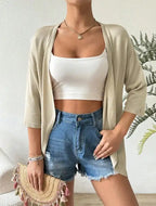 Women's Solid Color Button Loose And Fashionable Cardigan Jacket - SJB-DIAMOND ELITES