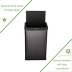 Better Homes & Gardens 13.7 gal Touchless Dual Sensor Kitchen Garbage Can with Stay Open Lid, Black