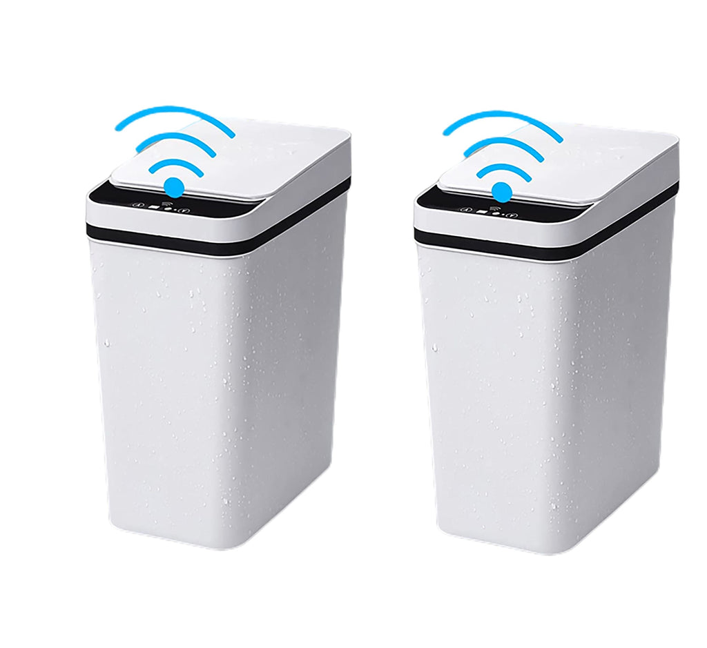 2.5 Gallon Trash Can with Lid, Automatic Bathroom Trash Can for Kitchen, Office, Living Room, Toilet, 2 Pcs EasyOptionXY LLC
