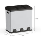 Step N' Sort 3-Compartment Stainless Steel Kitchen Trash and Recycling Bin, 16 gal EasyOptionXY LLC