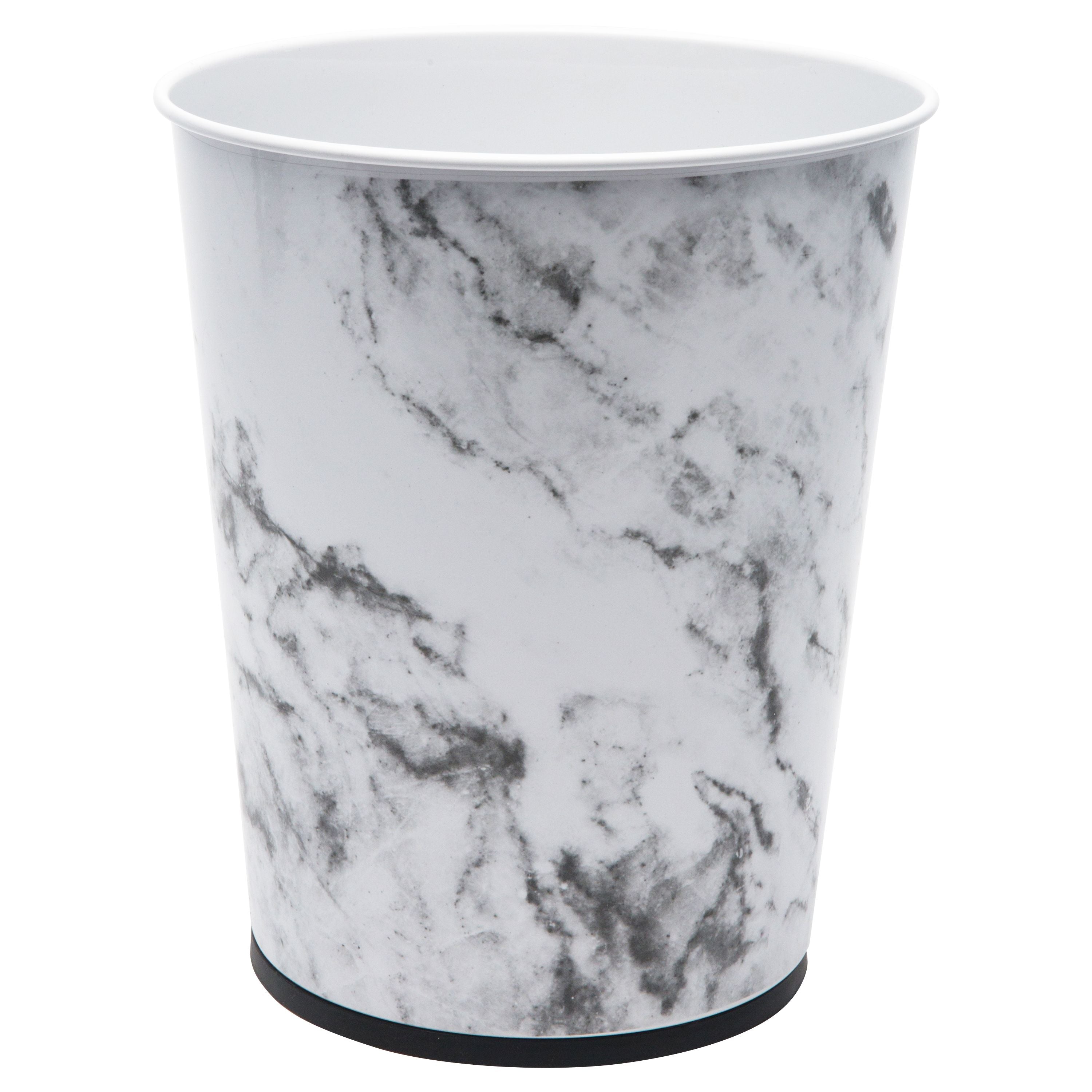 Bath Bliss 1.3 gal Bathroom Trash Can Wastebasket, Marble EasyOptionXY LLC