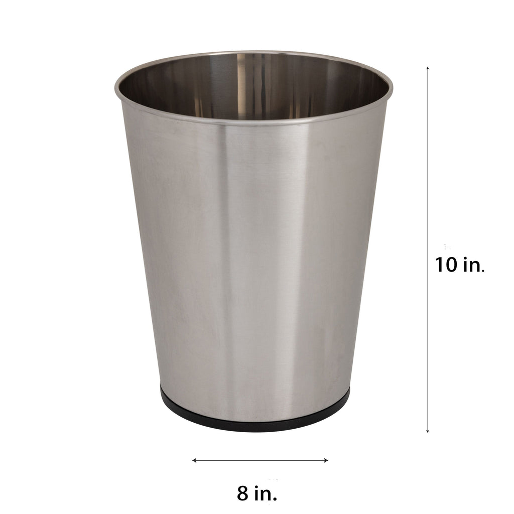 Bath Bliss 1.3 gal Iron Bathroom Trash Can, Stainless Steel EasyOptionXY LLC