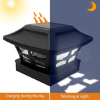 Solar Post Cap Lights 4 Pack, 4x4 Outdoor Solar Powered Post Cap Lights, Waterproof LED Fence Lights for Garden Yard Deck Patio Decoration, Black EasyOptionXY LLC